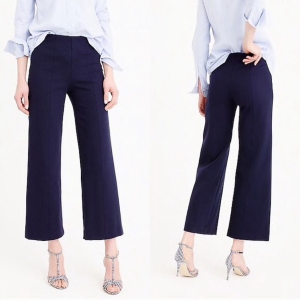 J.Crew Wide Leg Chino Cropped Pants Casual Capsule Travel Office Size 2